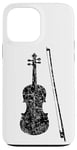 Coque pour iPhone 13 Pro Max Violon et Archet (Noir Ancien) Violoniste