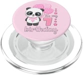 Girl 7 Year Old, Panda, Pink Balloons, It's My 7th Birthday PopSockets PopGrip for MagSafe