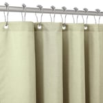 Rideau de Douche Lin avec Anneaux en Métal Rideau de Douche Baignoire Anti Moisissure Tissu Rideau Salle de Bain Robuste pour Baignoire Cabine de Douche, Ourlet Lesté - 182x182CM (Vert Sauge)