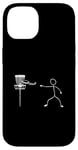 Coque pour iPhone 14 Disque Golf Player Sports Lover Funny Stickman Jeu de plein air