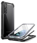 i-Blason Série Ares conçue pour Samsung Galaxy S21 FE 5G (Version 2022), Coque Antichoc Transparente Double Couche Robuste avec Protecteur d'écran intégré (Noir)