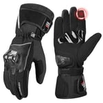 KEMIMOTO Gants de Moto Hiver, Gants de Moto, Gants à Deux Doigts Écran Tactile, Imperméable Gant Moto Homologué Homme pour Moto, Ski, Scooter