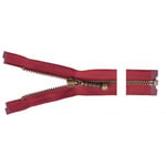 YKK Delbar GlidelÃ¥s Antikk Messing 25cm 4mm Bordeaux