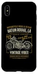 Coque pour iPhone XS Max Baton Rouge LA USA Rétro Style vieilli Moto Design