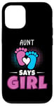 Coque pour iPhone 12/12 Pro Aunt Says Girl Tenue de révélation du sexe pour bébé