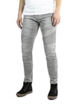 John Doe Pantalon Moto Rebel Jeans XTM,Homme,34/32,Gris Clair