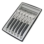 Pradel Excellence 7210G-6NT Laguiole Boîte de 6 Fourchettes 25.7 x 16.7 x 2 cm Gris marbré