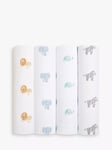 Aden + Anais GOTS Organic Cotton Muslin Swaddle Blanket, Pack of 4, Animal Kingdom