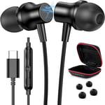 Casque Usb C Pour Galaxy A16 S24 Ultra S24+ S23 S22 Fe Ipad Pro Iphone 15 Pro Max Magnetic In-Ear Noise Canceling Type C Earphone Microphone Volume Control Pour Ipad 10 Google Pixe[QUE073193]