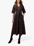 Jasper Conran London Betsy Kimono Midi Wrap Dress, Chocolate