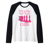 Just A Girl Who Plays Chess, Female Chess Player Raglan Baseball Tee