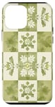 Coque pour iPhone 12 mini Jaune Art Déco Floral & Vert Sauge Blanc Vintage