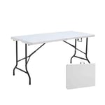 Table Pliante Blanche 152 x 70 x 74 cm, Blanc   Oviala