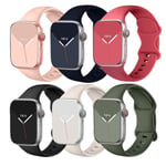 Lot De 6 Bracelet Souple Silicone Pour Apple Watch Serie 1/2/3/4/5/6/7/8/9/Se 38mm 40mm 41mm - Visiodirect -