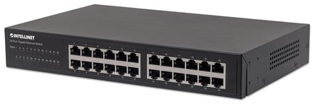 Intellinet 561273 24-Port Gigabit Ethernet Switch, 24 x 10/100/1000 Mbps RJ45 Po