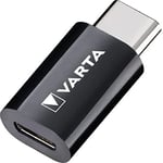 VARTA Chargeur Adaptateur Micro USB vers USB C pour charger et synchroniser, pour laptop, tablette, smartphone, lecteur MP3, système de navigation, E-Reader, casque Bluetooth