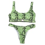 Summer Women High Waisted Serpentine Print Bikini Sets Padded Swimsuit Push7126