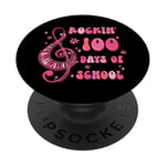 Rocking 100 Days Of School Music Professeur de musique pour enfants étudiants musique PopSockets PopGrip Adhésif