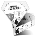 2 x Diamond Stickers 10 cm BW - Cute I love you So Much Bears  #42230