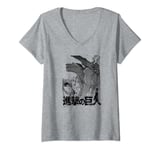 Attack on Titan The Cart Titan Manga Style Epic Portrait V-Neck T-Shirt