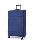 Rock Luggage Paris 8 Wheel Softshell Lightweight Large Suitcase With Lock -Navy