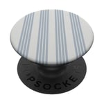 Motif géométrique rayé blanc et bleu clair PopSockets PopGrip Adhésif