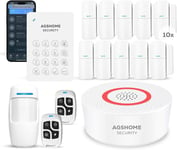 Alarme Maison Sans Fil 15 Pack, Alarme Maison Wifi 120Db, Kit De Sécurité Avec Batterie De Secours De 8 Heures, Compatible Av