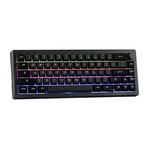 EPOMAKER EK68 Clavier Mécanique SansFil/Bluetooth/USB-C. Clavier 65% avec Batterie 3000mAh, Bouton de Volume, RGB, HotSwap, pour Gaming/Bureau/PC/Mac/Linux ((US) Argent Noir, Flamingo Switch)