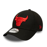 New Era Chicago Bulls NBA Pop Logo Black Red 9Forty Adjustable Snapback Cap - One-Size