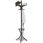 Giantex Portemanteaux pour Entrée,Hauteur 184 cm, Perroquet Porte Manteau avec 12 Crochets & Porte-Parapluies, Portant à vêtements sur Pied en Forme d'arbre, pour Entrée,Couloir (Noir)