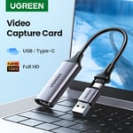 【Uusi】Ugreen Video Capture Card 4K Hdmi - Usb/Usb-C Hdmi Video Grabber Box Pc-Tietokonekameralle Live Stream Record Meeting