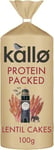 Kallo Protein Packed Lentil Cakes, Low Fat Healthy Snacks, Vegan & Coeliac Friendly, Gluten Free & Sugar Free with No Artificial Colours or Flavours, Single Pack – 1 x 100g