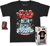 Funko Pocket Pop! Tee (Child) Disney: Star Wars - Holiday R2-D2 (Metallic) Vinyl Figure T-Shirt (L)