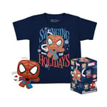 Funko Pocket POP! & Tee: Marvel - Spider-Man - Spidey - Gingerbread - Extra - for Children and Kids - Extra Large - (XL) - T-Shirt - Clothes With Collectable Vinyl Minifigure - Gift Idea for Boys