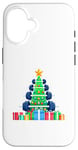 Coque pour iPhone 16 Christmas Tree Haltère Poids Haltérophile Gymnase