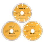 Lot de 3 Disques Diamants Lames Diamantée à Tronçonner de Coupe 115mm pour Scie Circulaire Segmentée à Sec et Humide 11,4cm Disque 22 mm avec Bague de Réduction 16 mm pour Carrelage Maçonneri.[W1152]