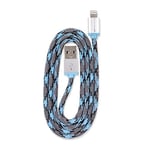 360 Electrical 360400 QuickCharge Lightning to USB Braided Charging Cable, 3'/0.9m, Blue