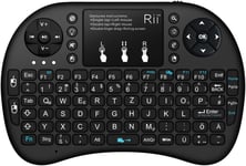 Mini I8+ Wireless (Qwertz) - Mini Clavier Rétroéclairé Avec Tapis De Souris Multi-Touch Pour Smart Tv, Mini Pc, Htpc, Ordinateur Et Jeux De Console