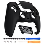 eXtremeRate LUNA Redesigned Black Front Shell Touchpad Compatible with ps5 Controller BDM-010 020 030 040 050, DIY Replacement Custom Touch Pad Cover Compatible with ps5 Controller