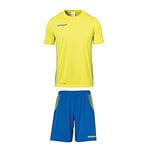 uhlsport Score Kit Homme Maillot&Shorts Set, limonenjaune/azurbleu, XL