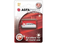 Agfa Battery Agfaphoto Heavy Duty 6F22 9V Sheet/1Pcs Zinc