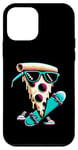 Coque pour iPhone 12 mini Planche à pizza pour skateboard - Amusant pour les amateurs de pizza