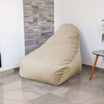 Pouf fauteuil XXL d'intérieur en tissu velours - 120x70x90 cm - Crême