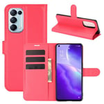 Oppo Find X3 Lite      Pu Wallet Case    [Red]