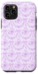 Coque pour iPhone 11 Pro Coquette Mauve Fleurs et Nœuds Esthétique Motif Floral