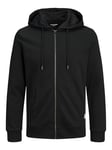 Jack and Jones Men Zip Through Hood Sweat Plus Size Black 2XL