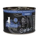 catz finefood Purrrr Dinde Lot de 6 boîtes de Nourriture Humide pour Chats sensibles à la Nutrition Monoprotéine N° 117 70% de Viande 6 x 200 g