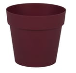 EDA - Pot de Fleur Rond Toscane Ø 15 cm - Volume 1,6 L - Ø 15,3 x H.13,7 cm - Rouge Bourgogne