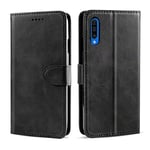 NOKOER Leather Case for Google Pixel 4a, Flip Cowhide PU Leather Wallet Cover, Card Holder Leather Protective Phone Case for Google Pixel 4a - Black