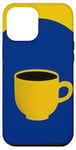 Coque pour iPhone 14 Pro Max Café jaune boisson bleu